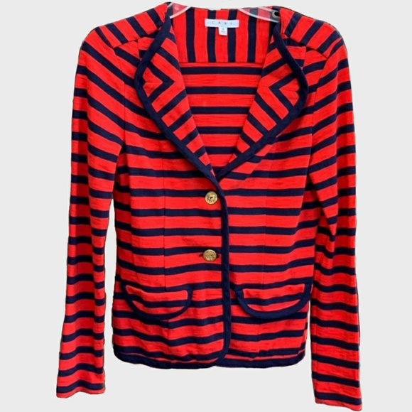 Cabi Blazer knit Revoir Yacht sz Small Navy Red - Picture 2 of 5